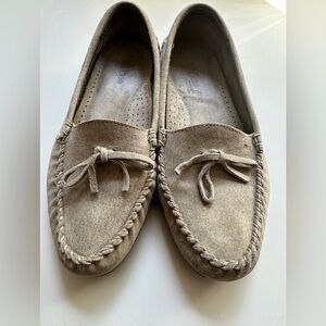 - LL Bean Tan Suede Slip On Loafers Women's Size 7